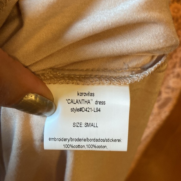 Anthropologie KOROVILAS Calantha Laced In Maxi Dress In Light Peach. Size S - Picture 16 of 16